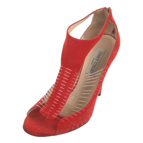 Jimmy Choo Tangerine Suede Cutout Heeled Sandal Shoe EU 39/US 9 W/Box Dust Cover - Picture 1 of 9